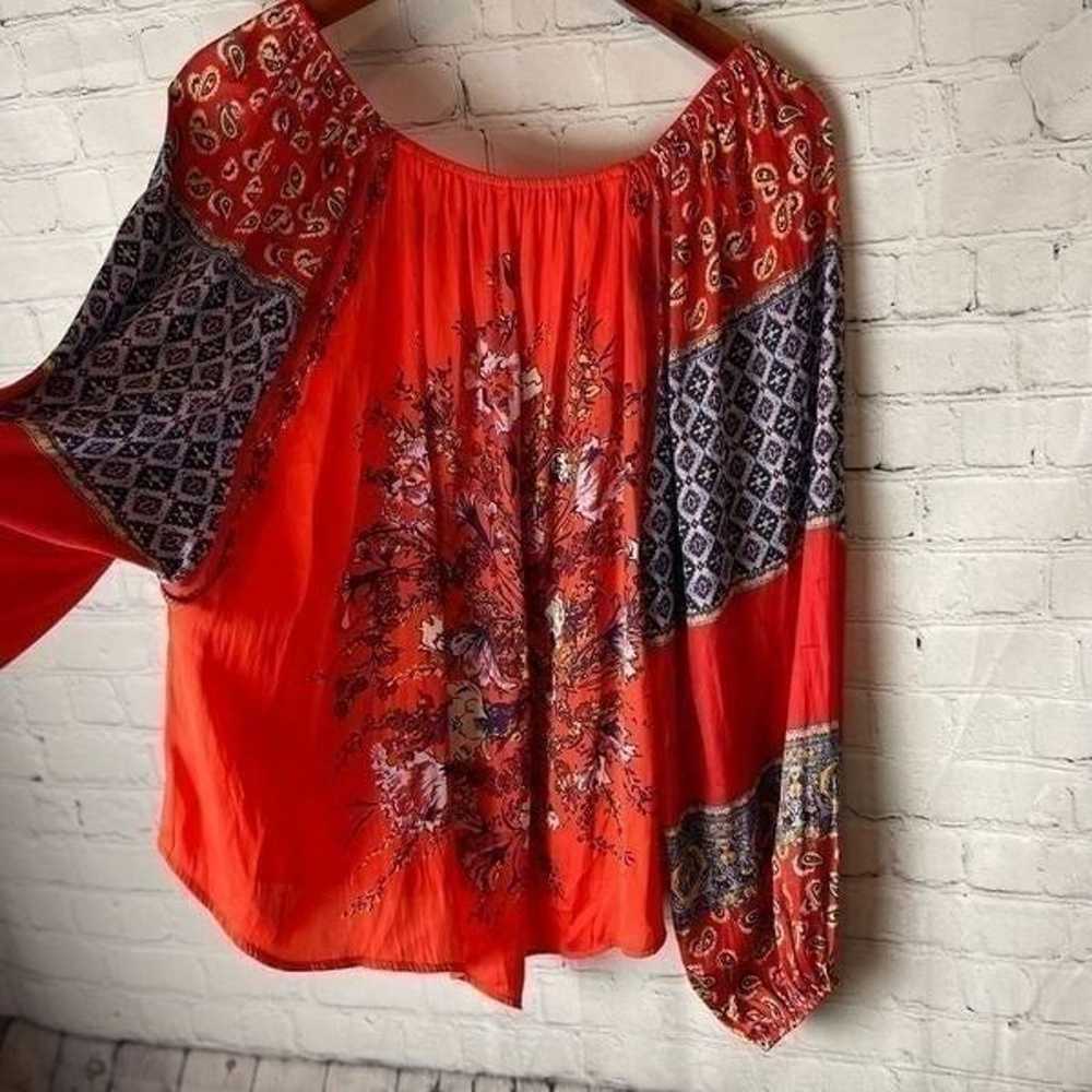 Free People Positano Printed Blouse” (Red) Small … - image 12