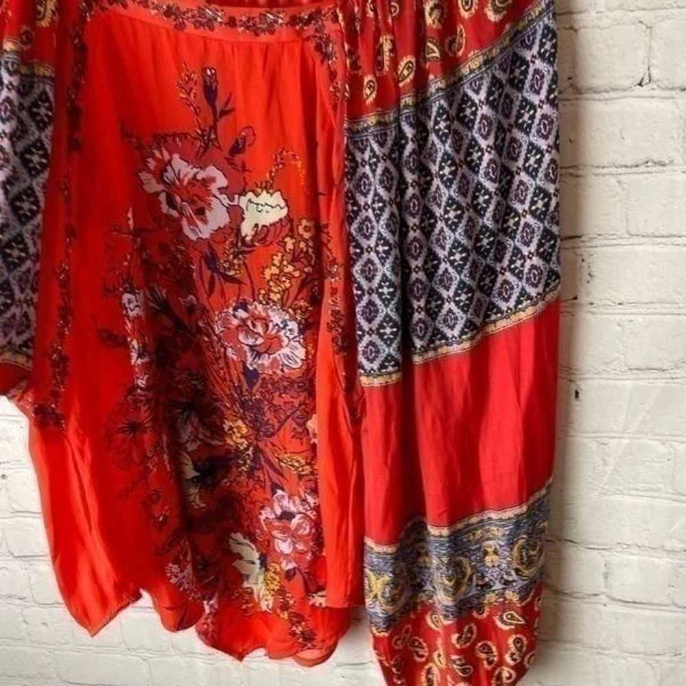 Free People Positano Printed Blouse” (Red) Small … - image 5