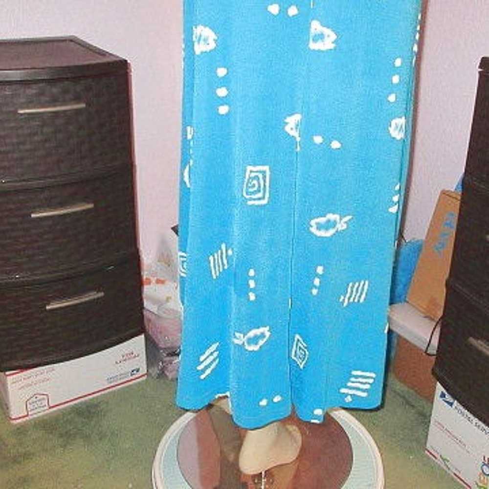 Vintage JOSTAR Slinky MAXI Dress Size S TURQUOISE… - image 9