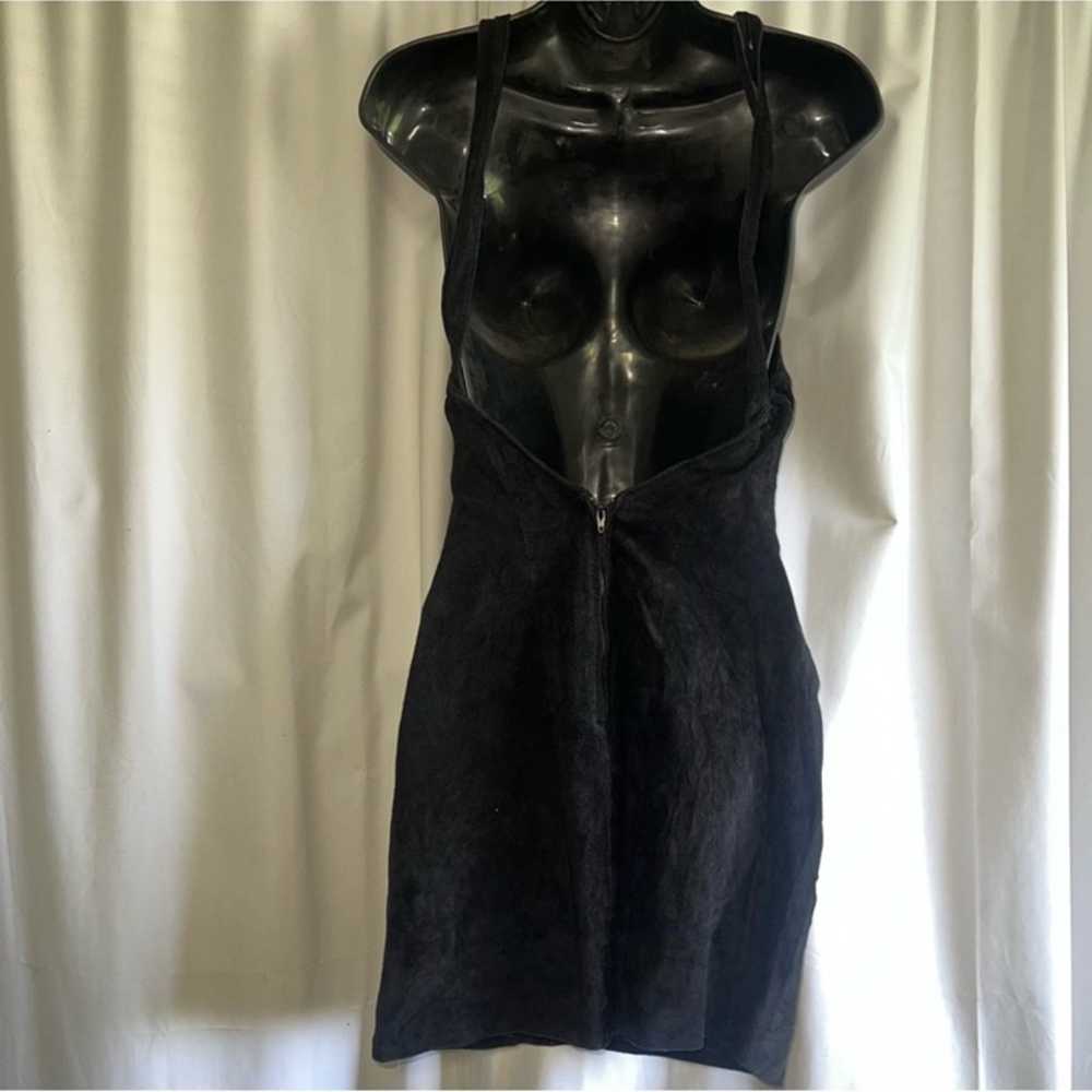 Vintage genuine leather mini dress - image 8