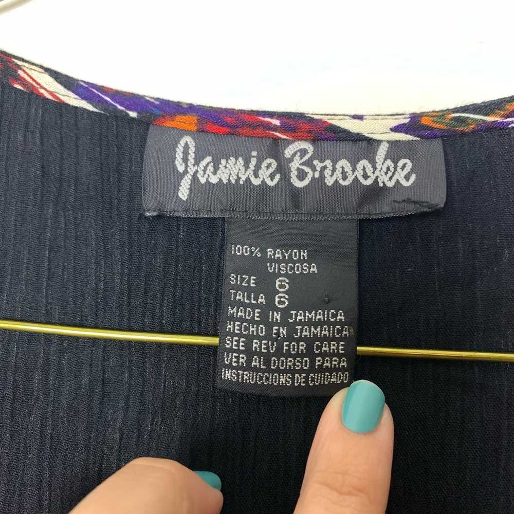 Jamie Brooke black colorful tribal print applique… - image 4