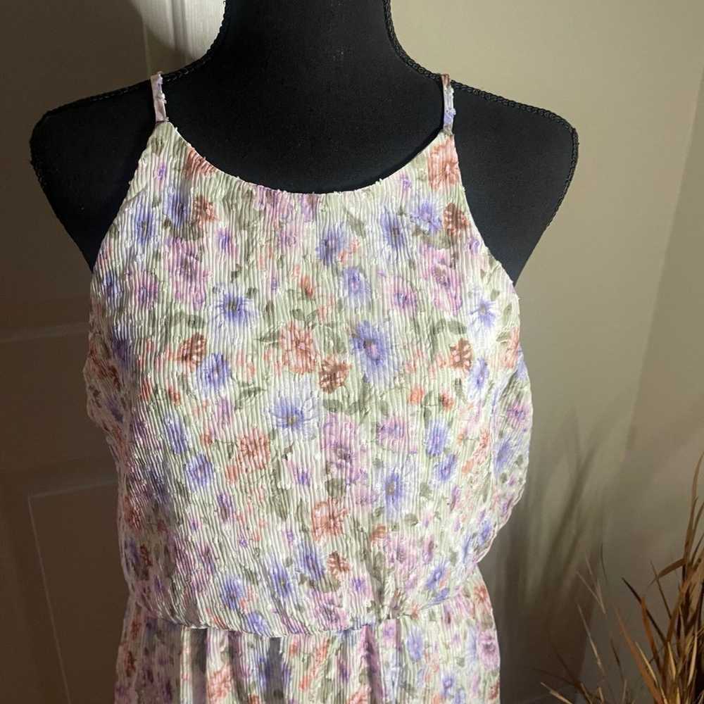 Lush brand, mint, floral, midi, size small dress … - image 2