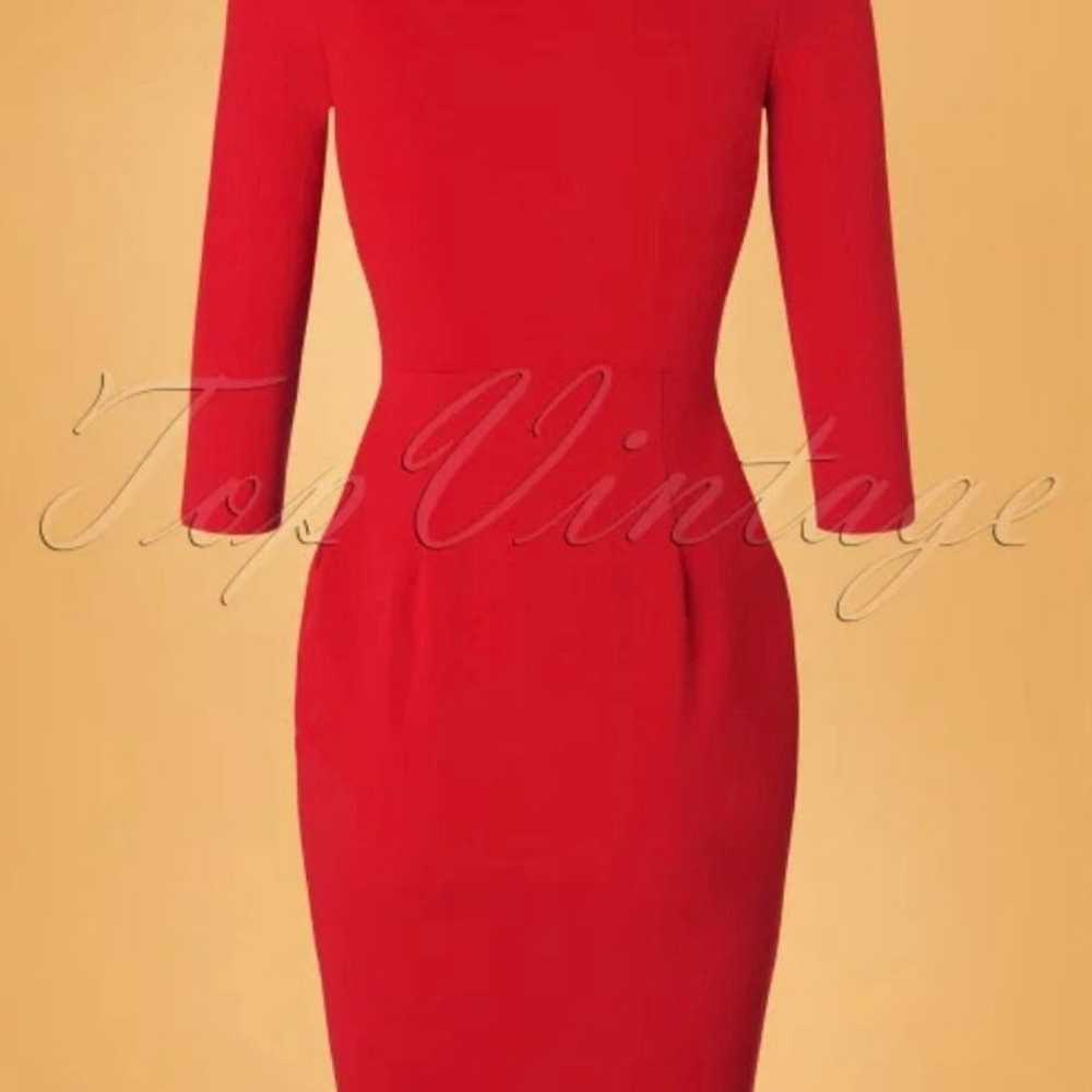 Pencil Dress in Lipstick Red by Vintage Chic eleg… - image 2