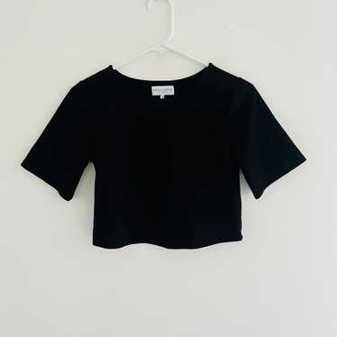 Ripley Rader Black Ponte Knit Short Sleeve Crop T… - image 1