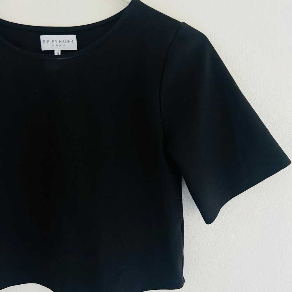 Ripley Rader Black Ponte Knit Short Sleeve Crop T… - image 2