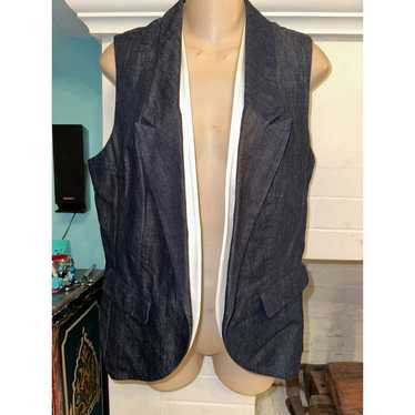 NWOT LAFAYETTE 148 COTTON DENIM TAILORED VEST 4 - image 1