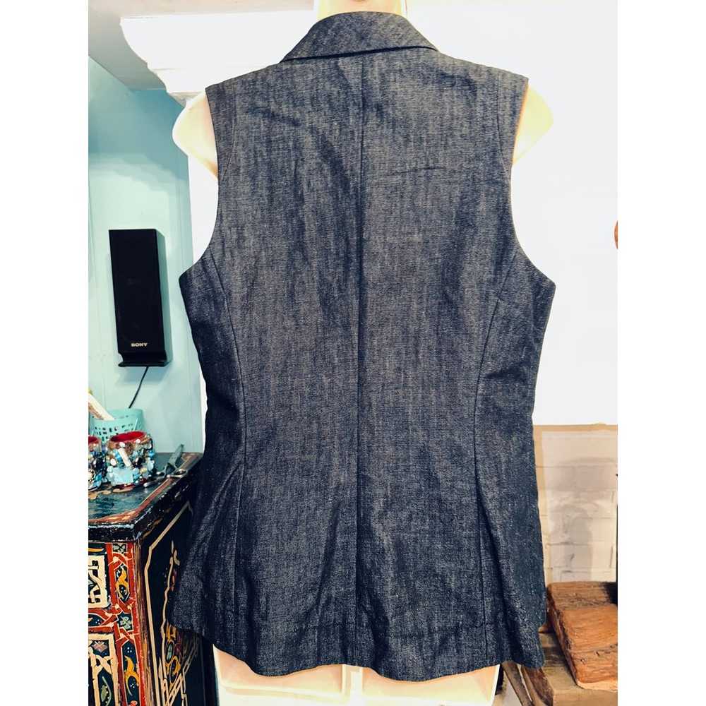 NWOT LAFAYETTE 148 COTTON DENIM TAILORED VEST 4 - image 4