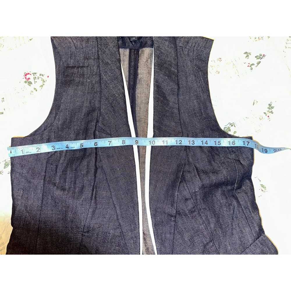 NWOT LAFAYETTE 148 COTTON DENIM TAILORED VEST 4 - image 6