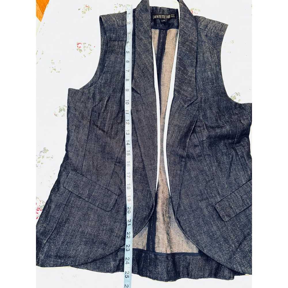 NWOT LAFAYETTE 148 COTTON DENIM TAILORED VEST 4 - image 8