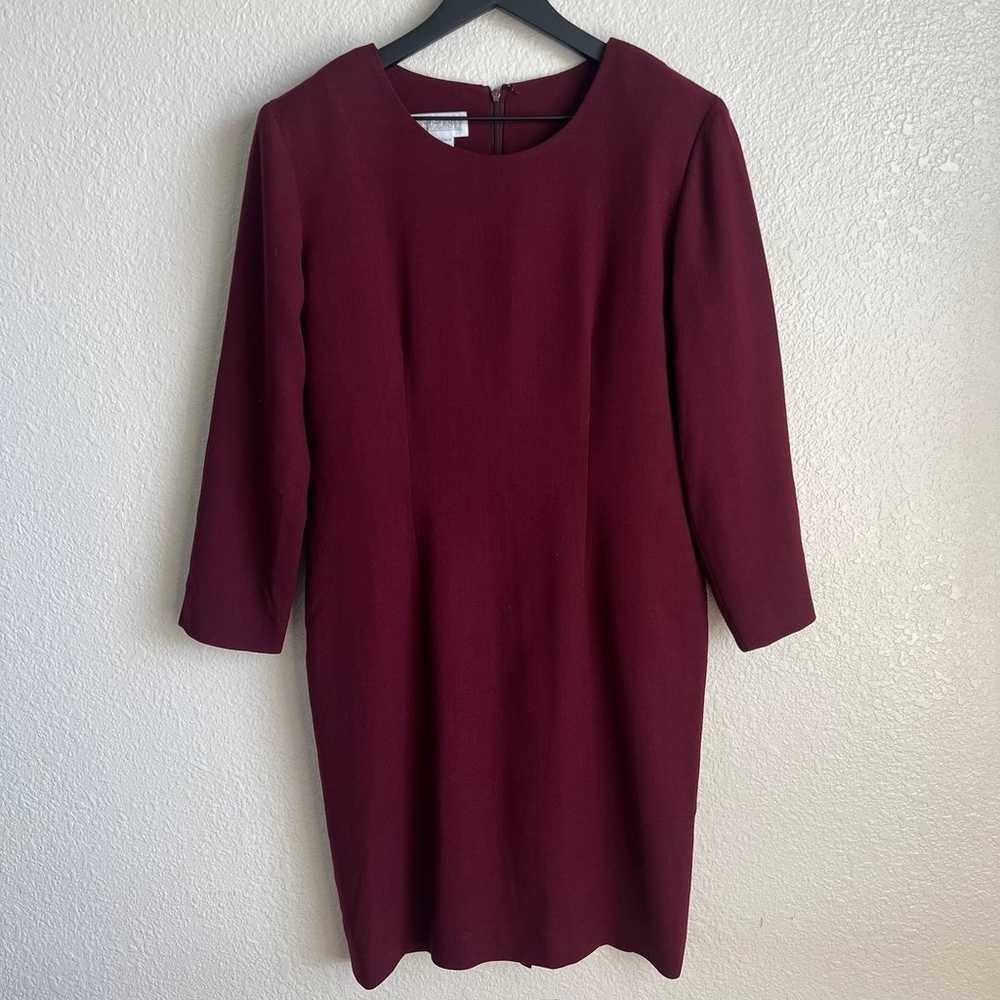 Vintage Land’s End Red Midi Dress 3/4 Sleeves 100… - image 1