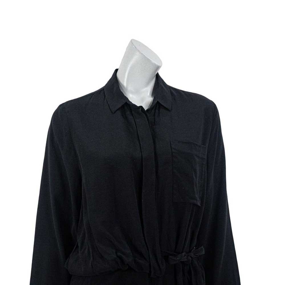 OAK NYC Women's Waist tie button up Blouse in Bla… - image 6