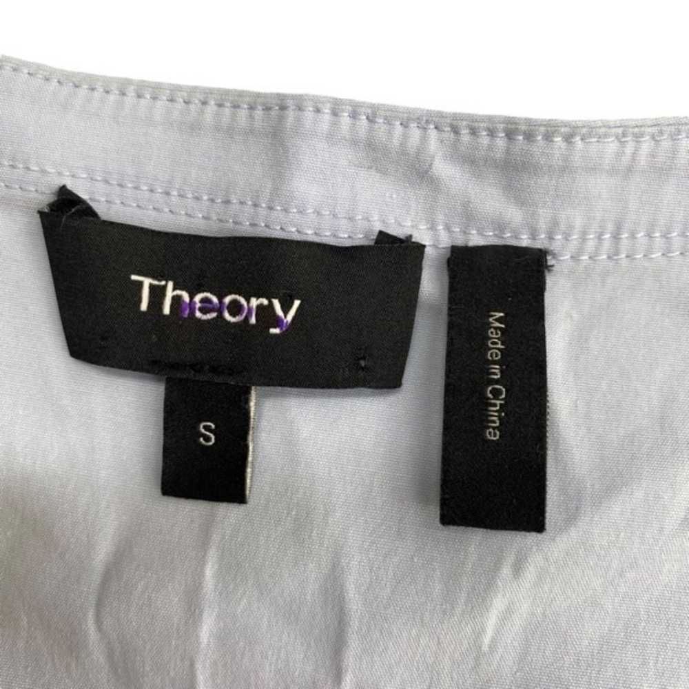 Theory Serah stretch cotton tie waist top baby bl… - image 4