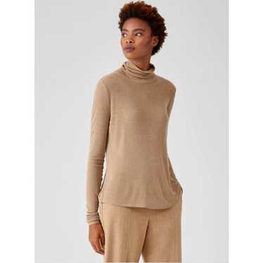 EILEEN FISHER Tan Lightweight Lightweight Rib Scru