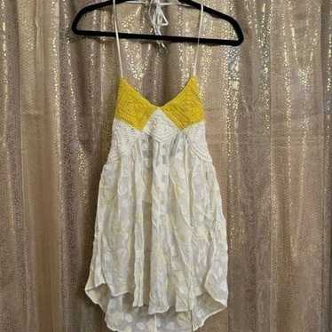 Free People Yellowbell White Crochet Boho Sparkle 