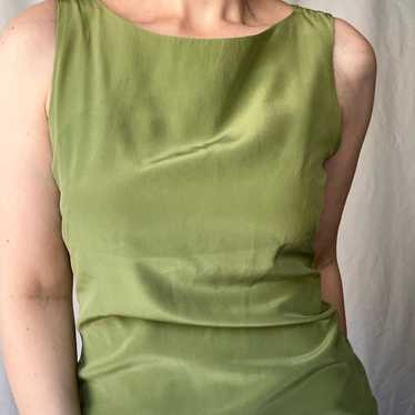 Green silk dress