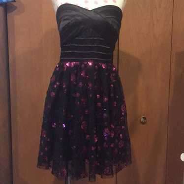 Black And Pink Sequin Dress