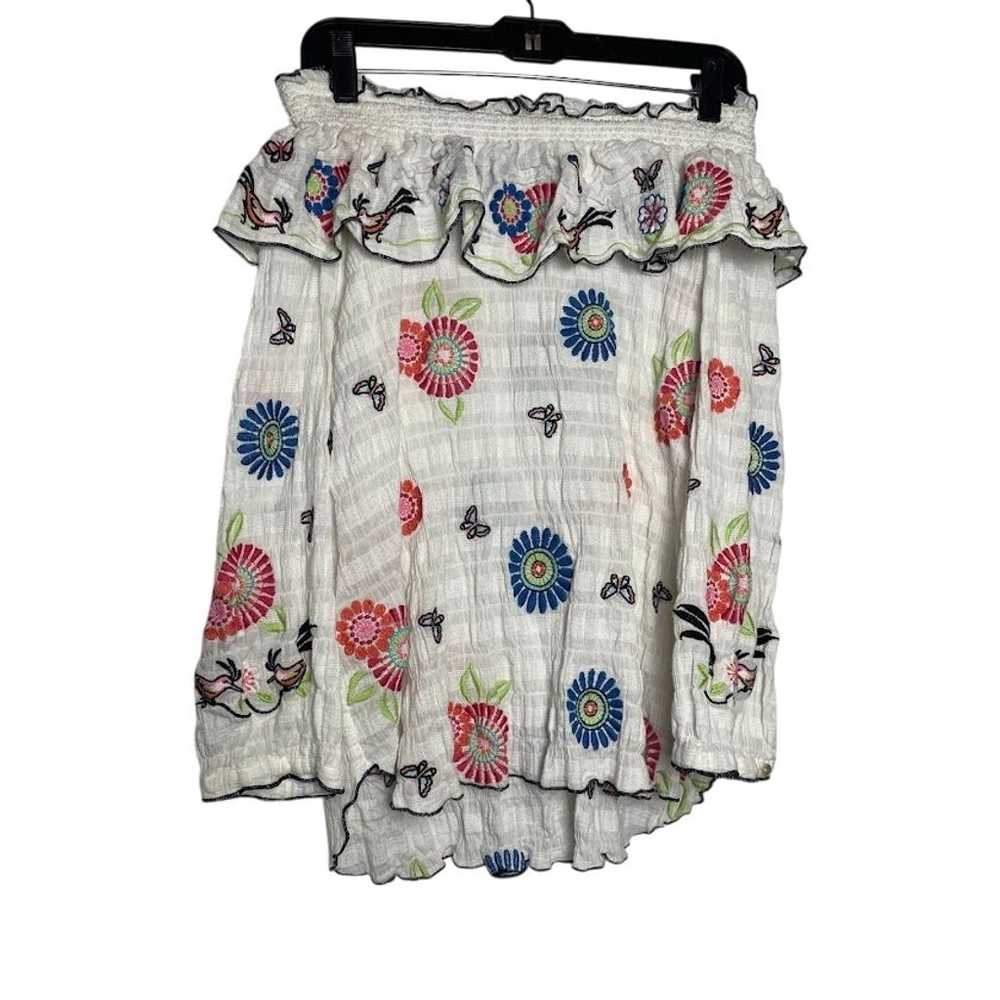 John Mark Embroidered Top Womens Medium Butterfly… - image 1