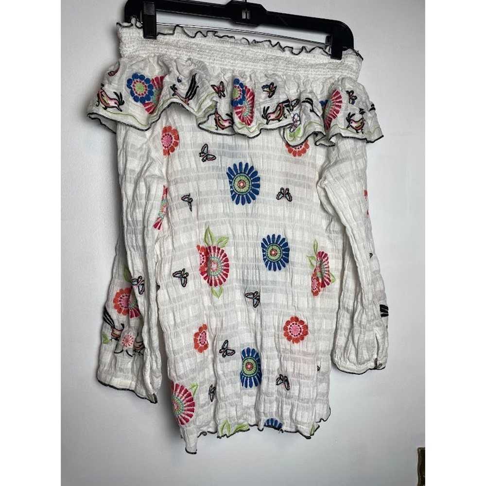 John Mark Embroidered Top Womens Medium Butterfly… - image 6