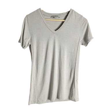 All Saints Wool Blend Light Gray Short Sleeve V-Ne