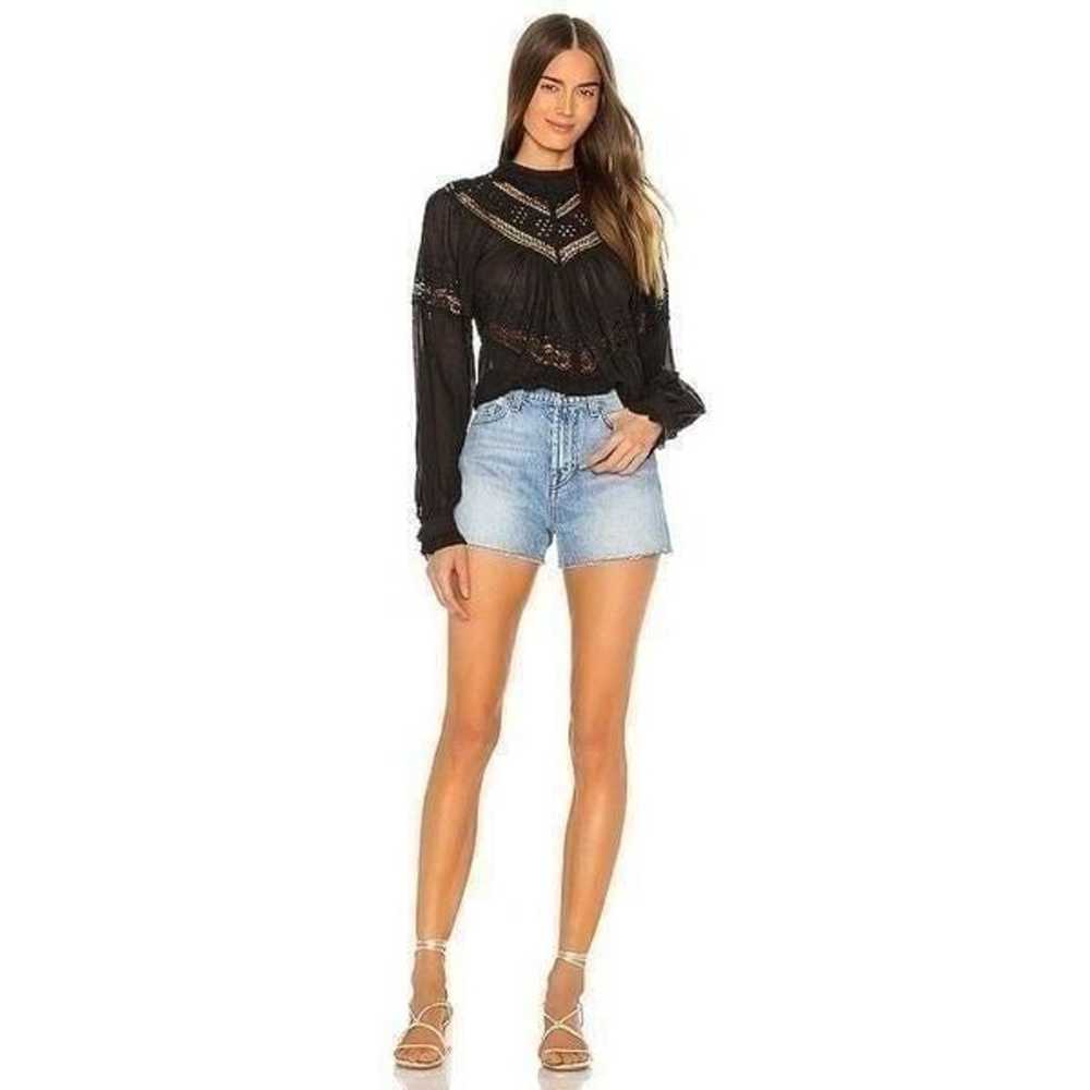 Free People Sz M Abigail Black Eyelet Lace Victor… - image 1