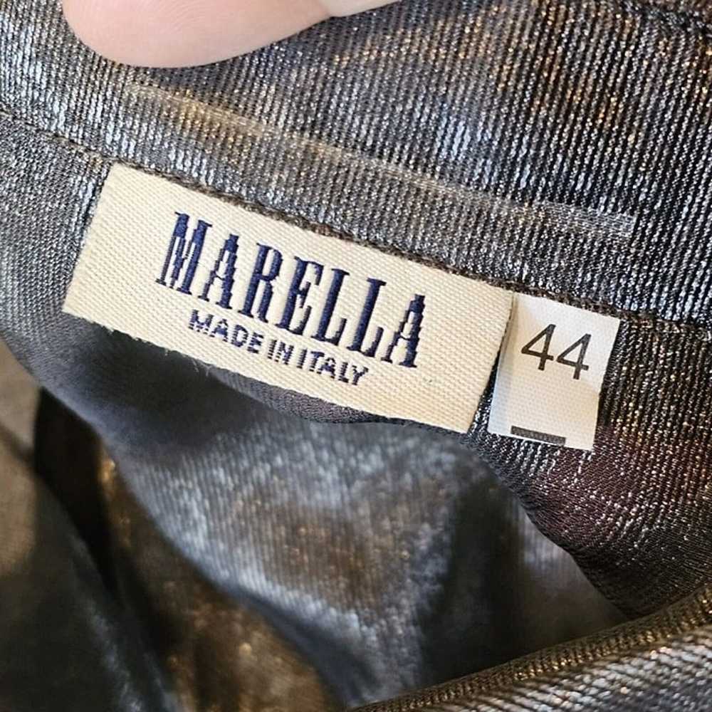 Marella Max Mara Womens Sz 8 Silver Sheer Button … - image 7