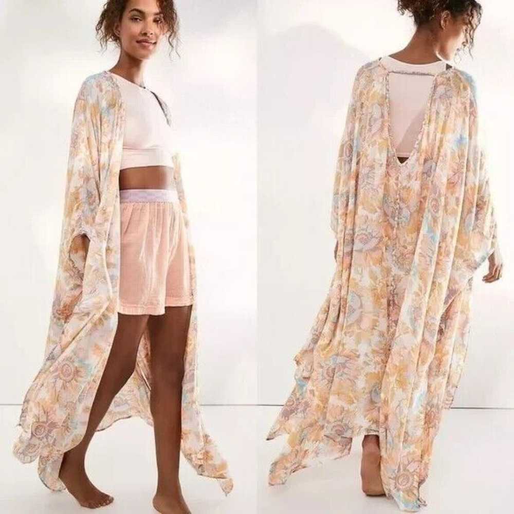 Free People Womens Into The Wild Kimono in Peach … - image 2