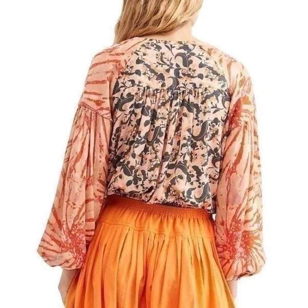 Free People Cruisin Together Peach Pink Gray Flor… - image 3