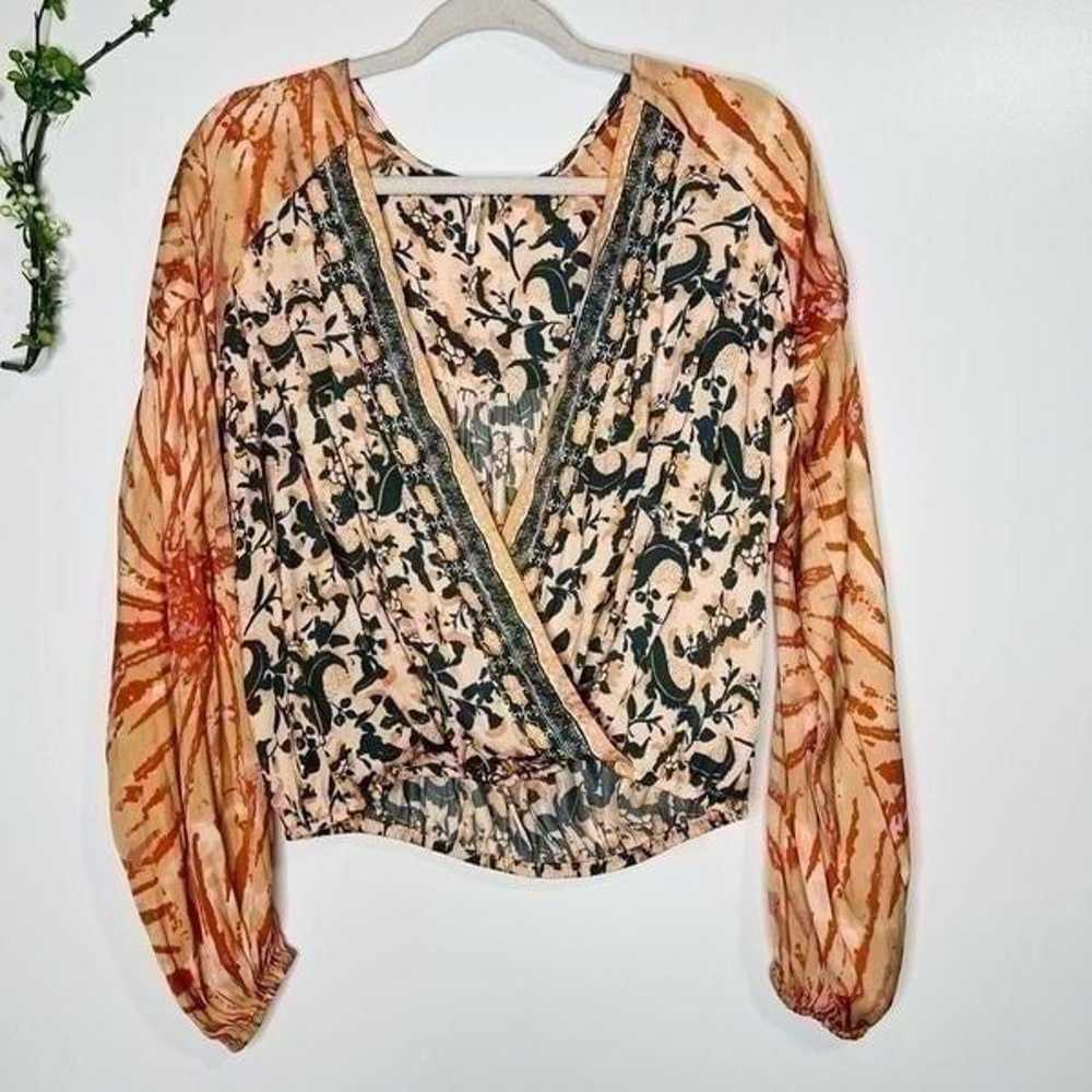 Free People Cruisin Together Peach Pink Gray Flor… - image 5