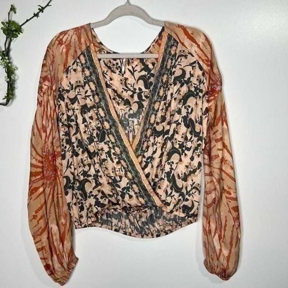 Free People Cruisin Together Peach Pink Gray Flor… - image 6