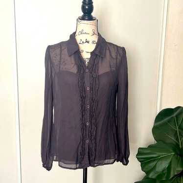 MODA International Silk Ruffled Blouse