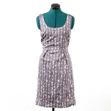 Ann Taylor Purple and White Lined Sleeveless Dres… - image 1