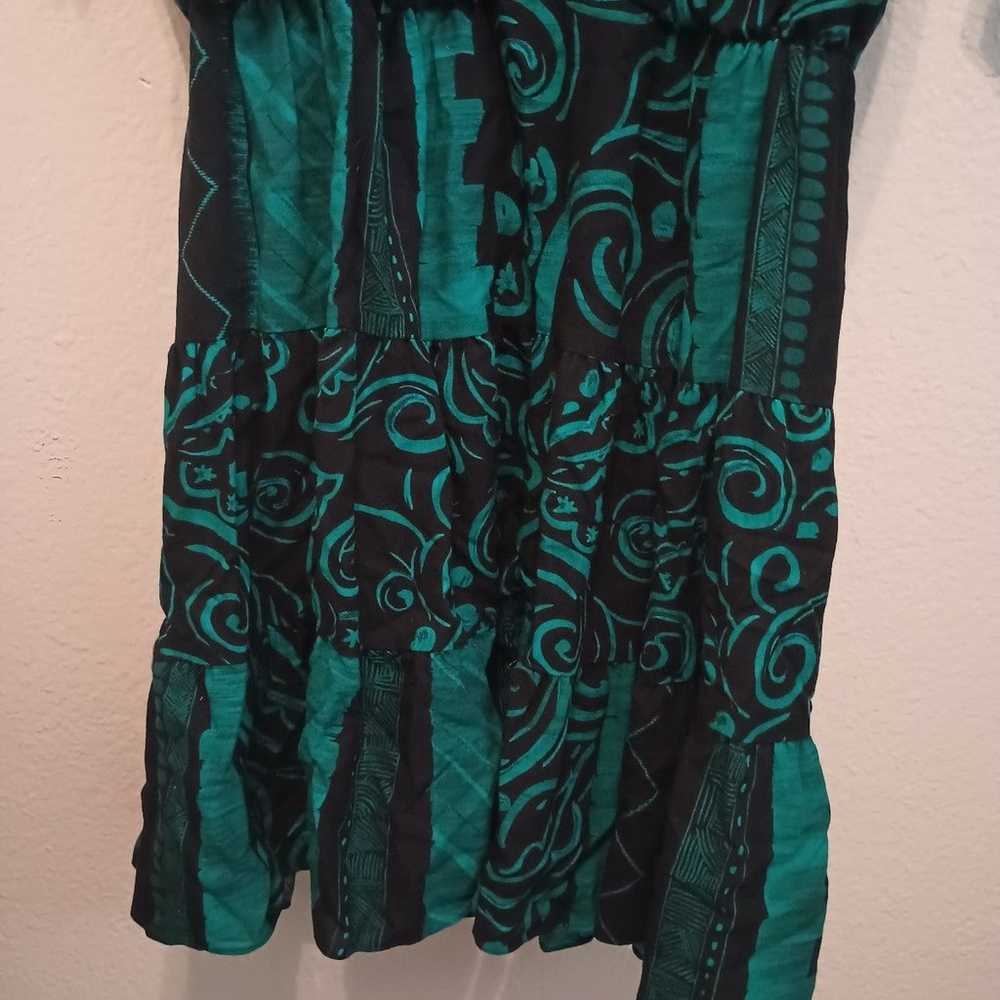 VINTAGE 1980's WOMEN'S GREEN DRESS SIZE 7 LONG SL… - image 4