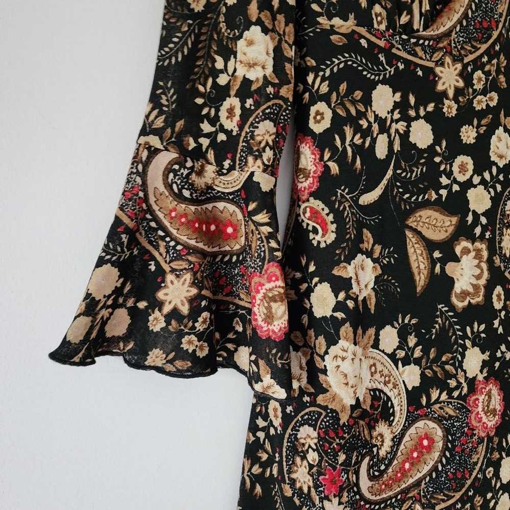 City Triangles Vintage Paisley Print Bell Sleeve … - image 5