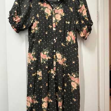 Floral shirt midi dress - image 1