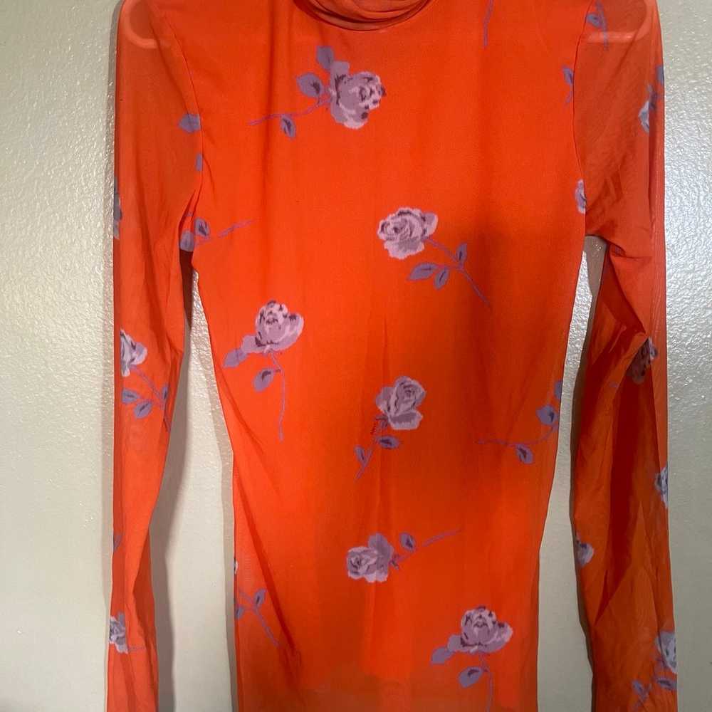 GANNI Orange Printed Turtleneck - image 2