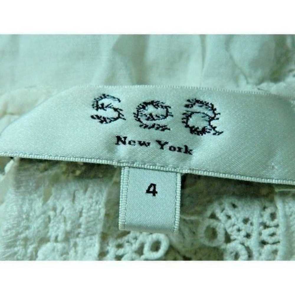 SEA New York Size 4 Blouse White Ivory Lace Easte… - image 12