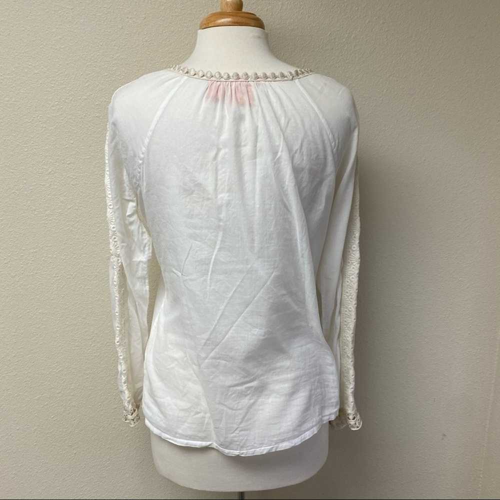 Tory Burch Embroidered Top White Size 6 - image 5