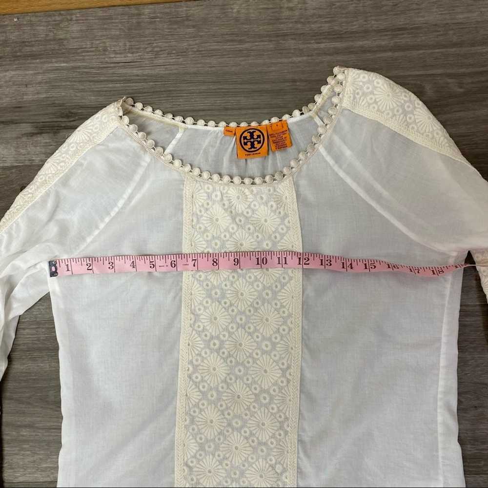 Tory Burch Embroidered Top White Size 6 - image 9