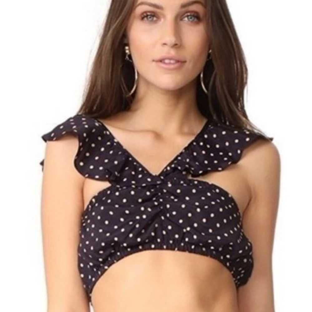 NWT For love N lemons crop top off shoulder dotted - image 1