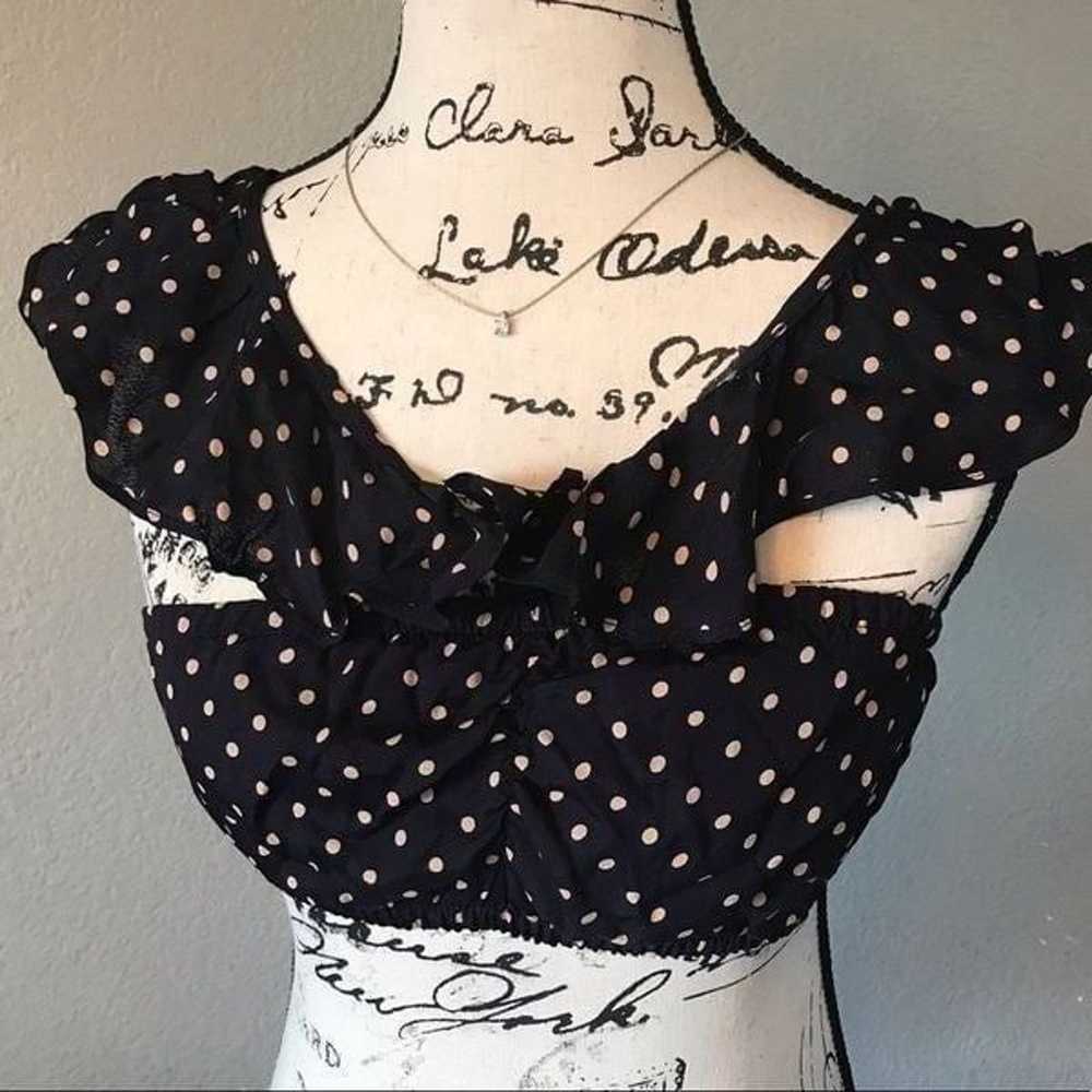 NWT For love N lemons crop top off shoulder dotted - image 2