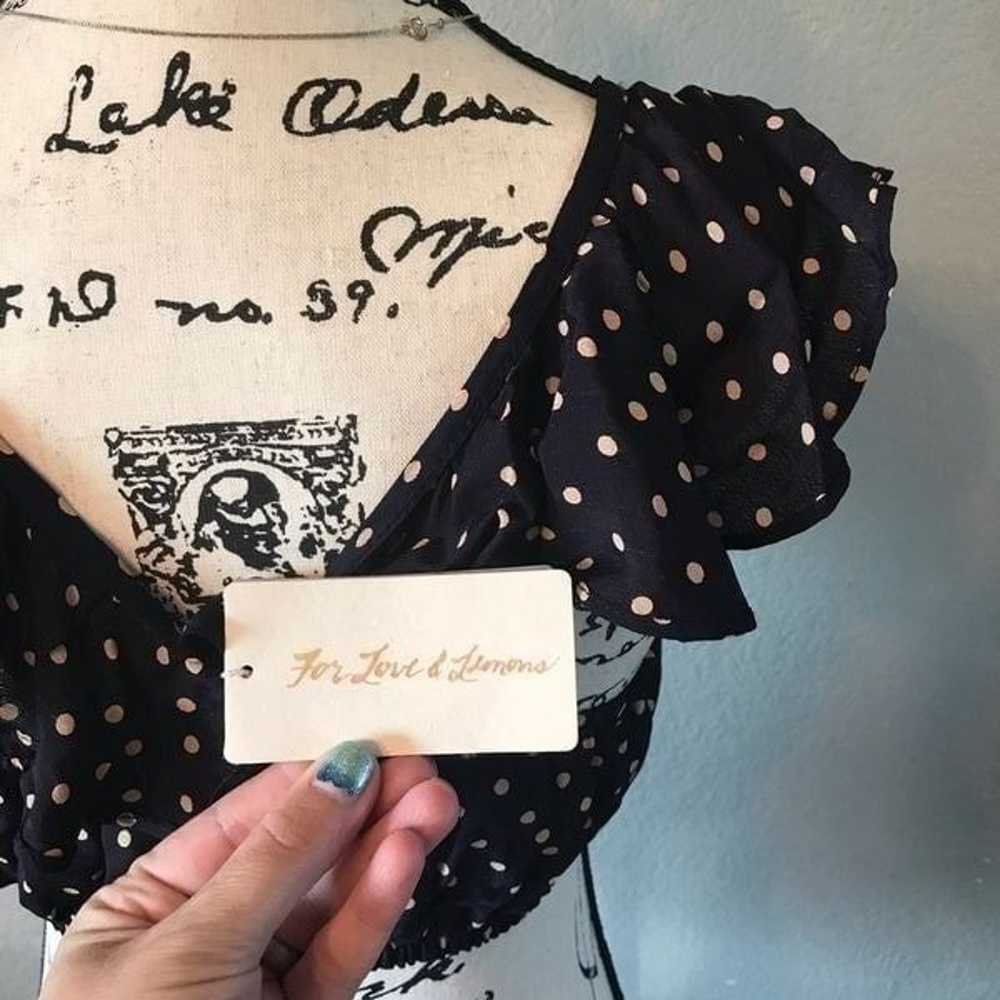 NWT For love N lemons crop top off shoulder dotted - image 3