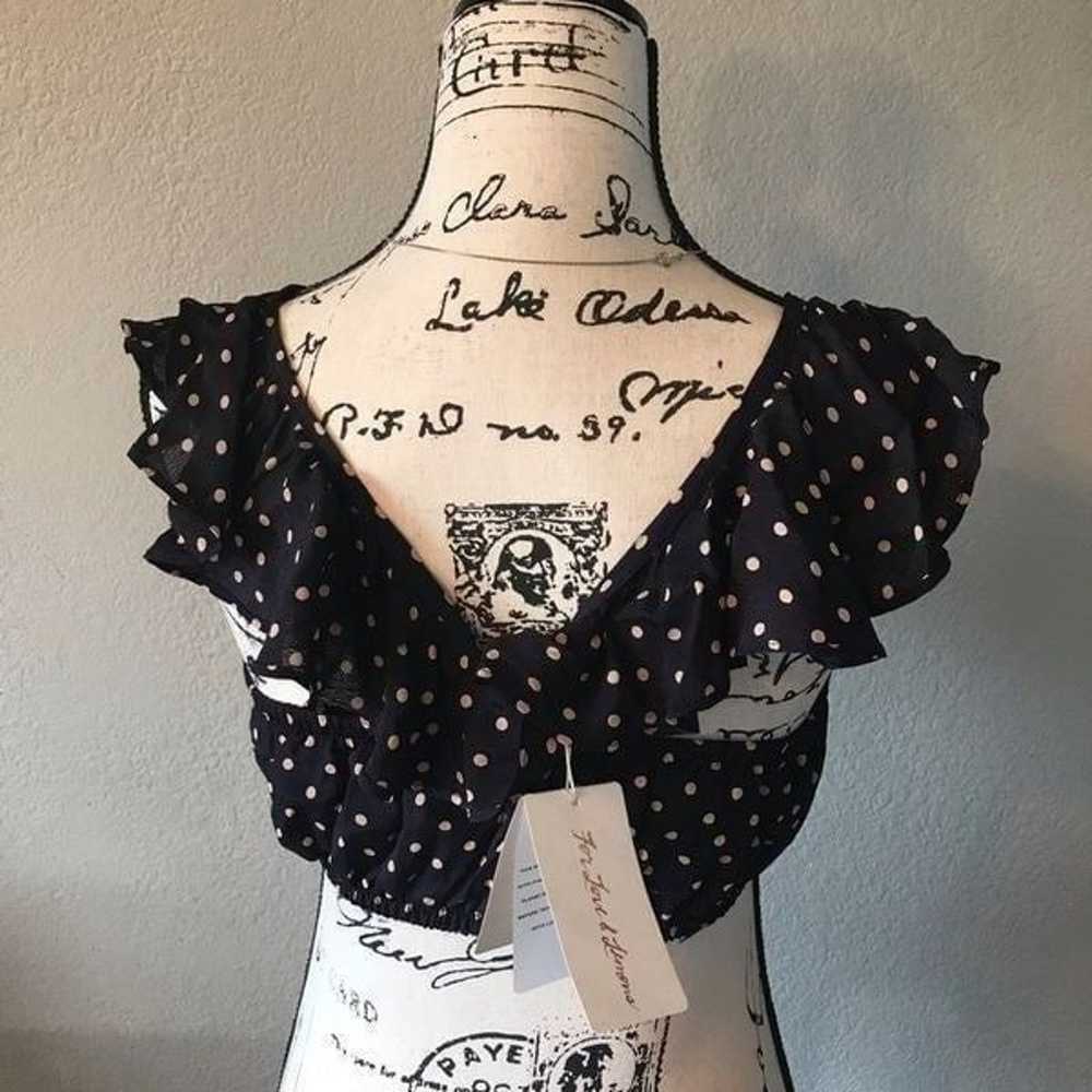 NWT For love N lemons crop top off shoulder dotted - image 4