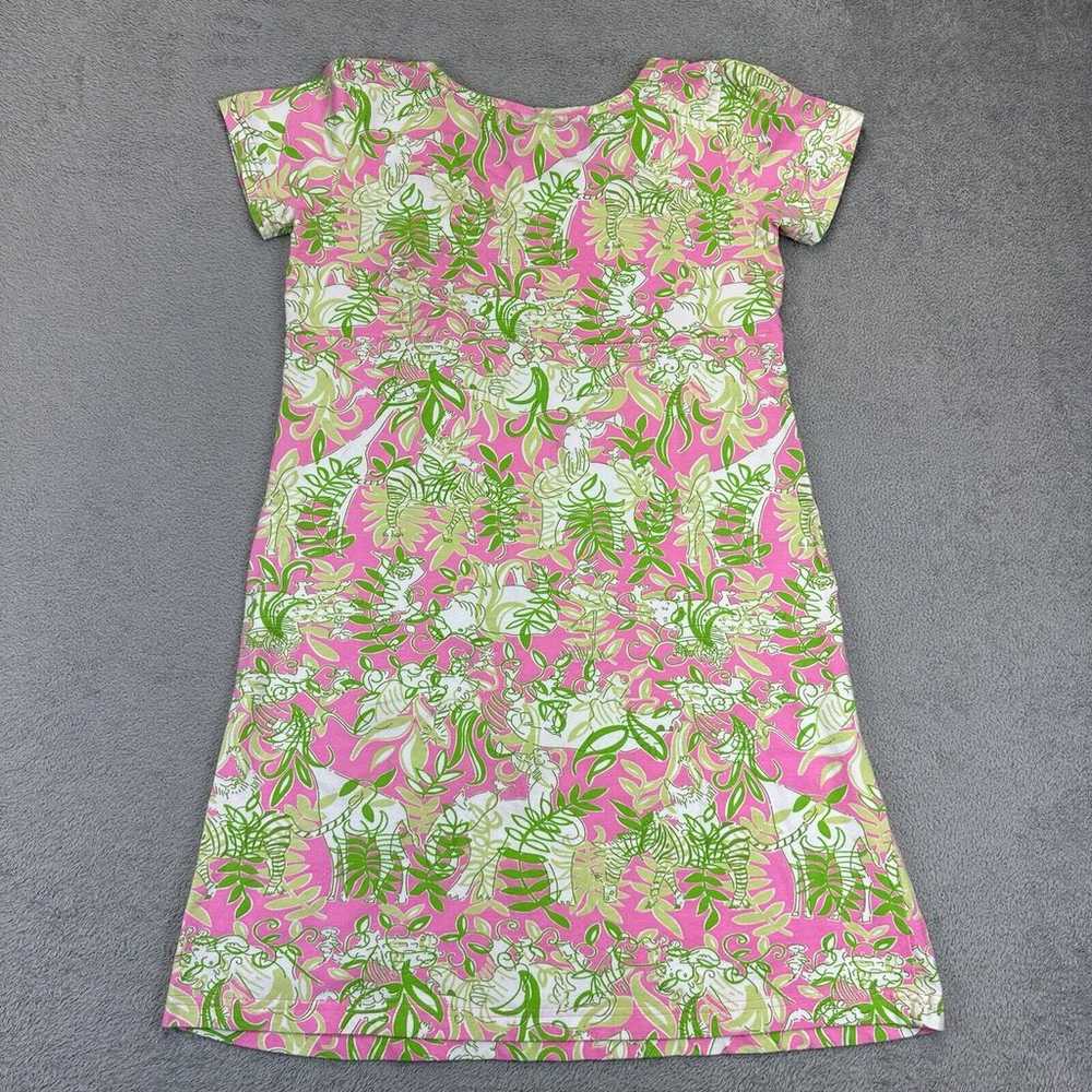 Vintage Lilly Pulitzer Shift Green & Pink Safari … - image 6