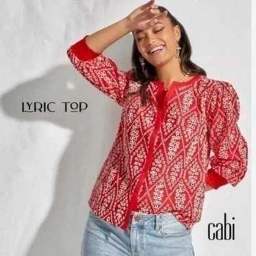 Cabi Red & White Eyelet Lyric Top/Blouse. Size Me… - image 1