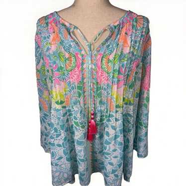 Lilly Pulitzer Marilina Tunic Multicolor Flowy Dr… - image 1