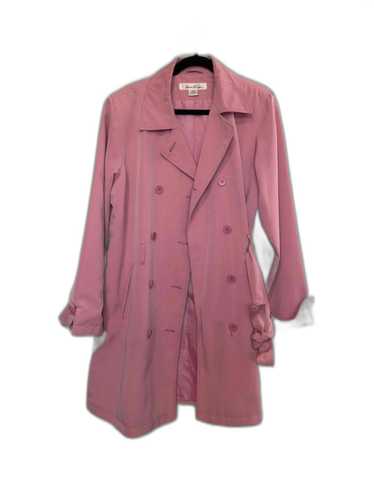 Designer Chic Pink Double-Breasted Trench Coat