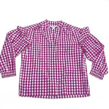 10 Crosby Derek Lam Magenta Gingham Kaena Ruffle … - image 1