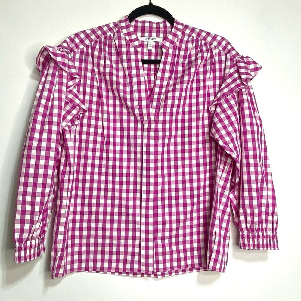 10 Crosby Derek Lam Magenta Gingham Kaena Ruffle … - image 2