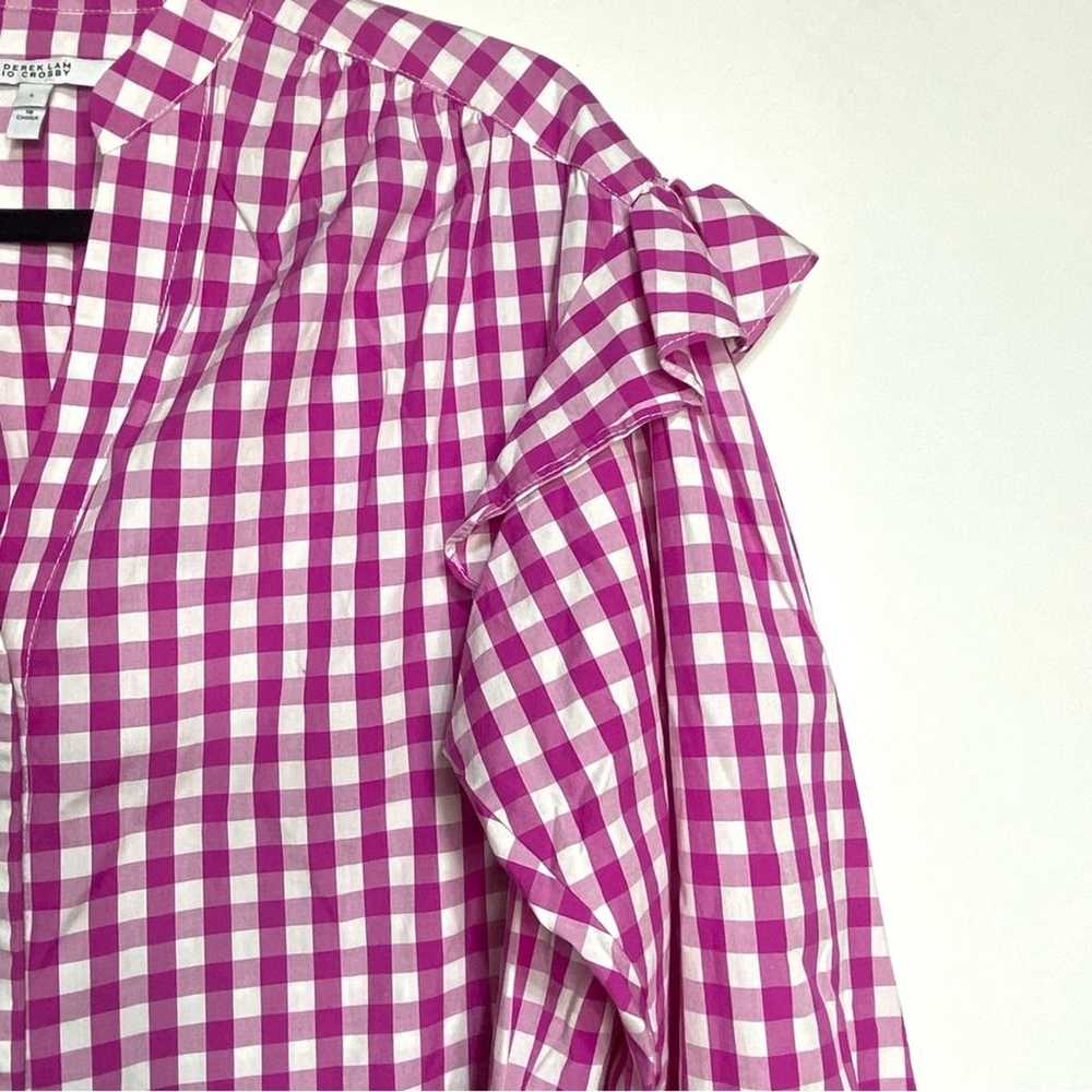 10 Crosby Derek Lam Magenta Gingham Kaena Ruffle … - image 8