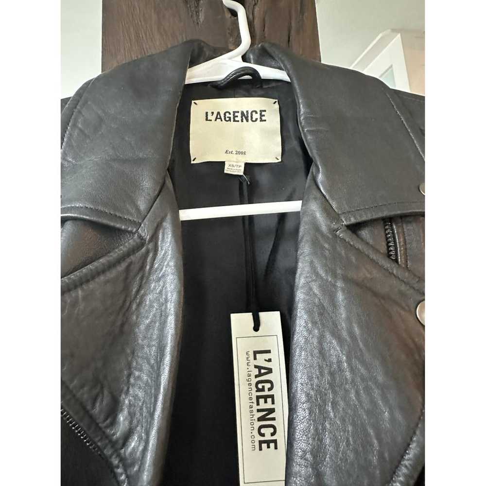 Non Signé / Unsigned Leather biker jacket - image 3